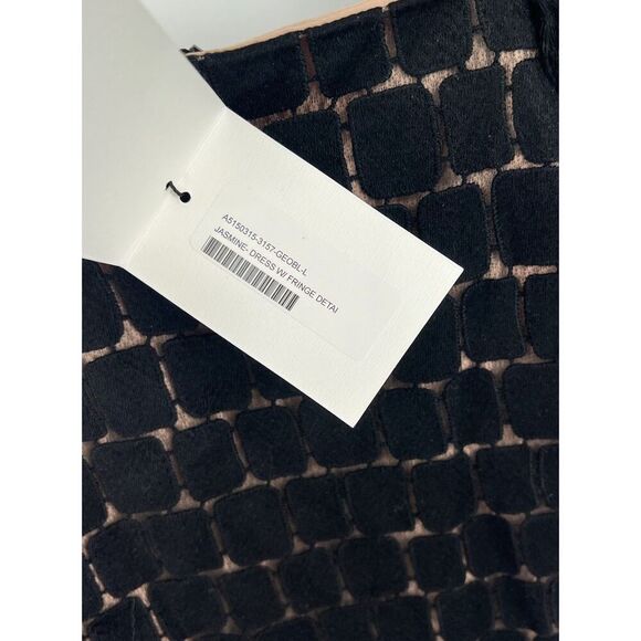 NEW Alexis Jasmine Dress With Fringe Black Cocktail Off Shoulder Size Large - Picture 4 of 7